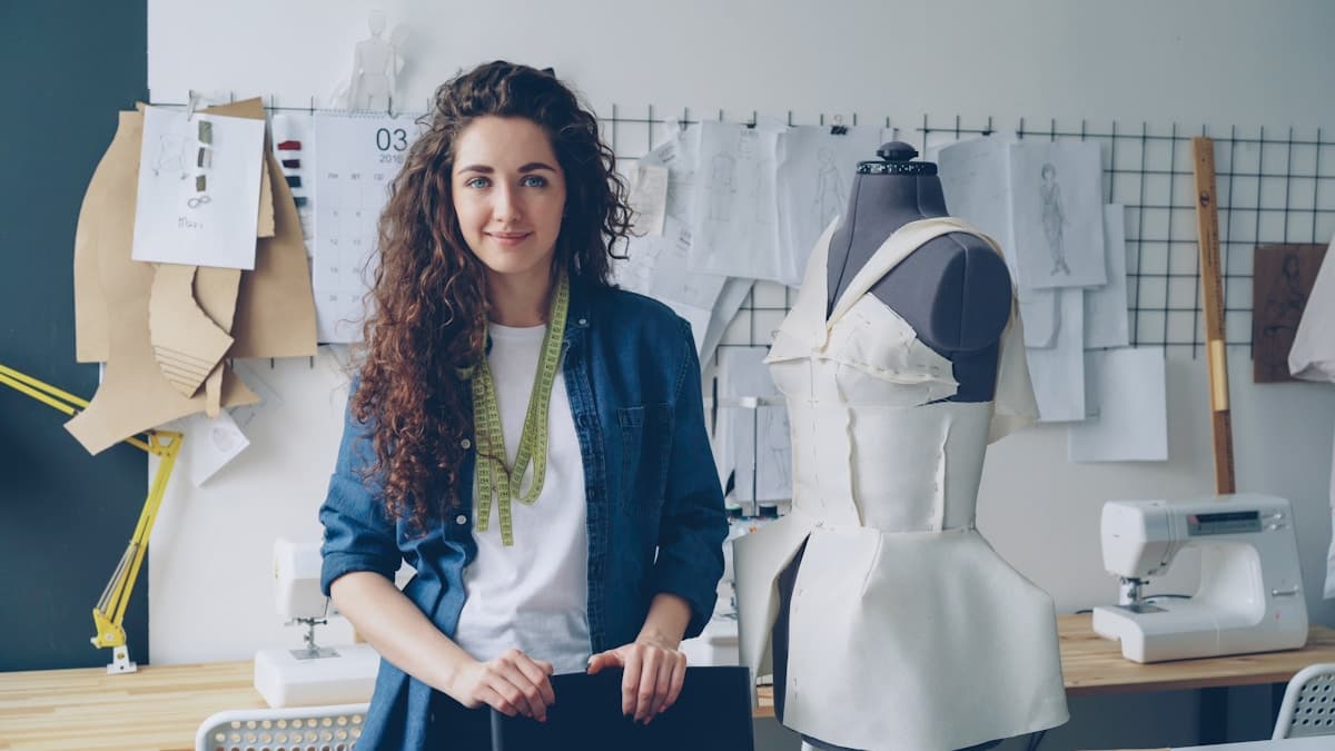 Outdoor garment sample development workspace