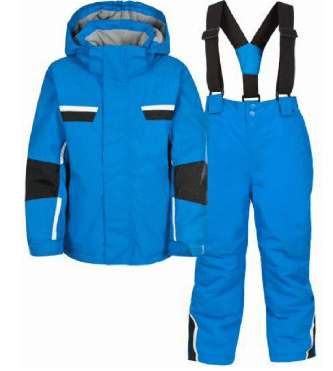 Blue children ski jacket and bib set
